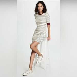 Women’s Joie Tralena Striped Rib Knit Body Con Dress Size Medium Crew Neck